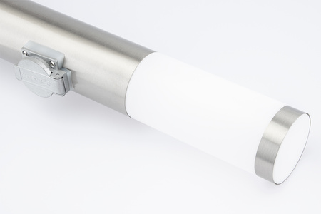 Venkovní zahradní lampa E27 SILVER SLOUP 65cm se zásuvkou 230V