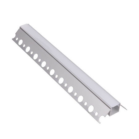 Podhledový Architektonický Rohový Hliníkový Profil Typ Z pro LED do Sádrokartonových Desek, 1m + Mléčná Krytka LUMILED