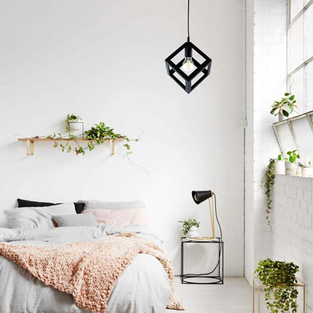 1x E27 Závěsná lampa, geometrická čtvercová ZWIS TALUS LUMILED