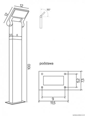 Venkovní stojící zahradní lampa LED POST Neo 11702-1000 DG 10W 600lm 3000K Teplá bílá 100cm Su-Ma