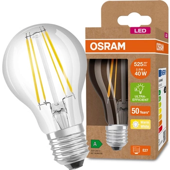 LED žárovka A60 E27 2.5W = 40W 525lm 3000K Teplá bílá 360° OSRAM ULTRA EFFICIENT vlákno