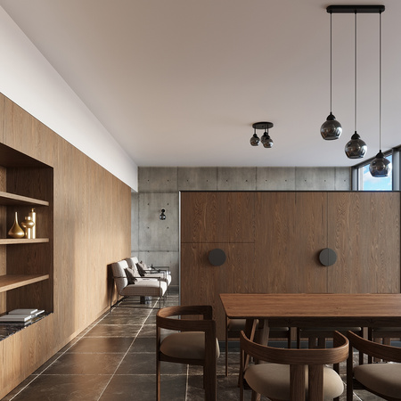 ALINO 3 3xE27 Černá moderní stropní závěsná lampa SOLLUX