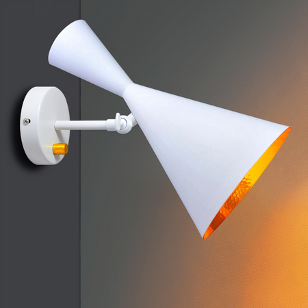 Reflektor nástěnné lampy pro LED E27 MODERN W306-C bílá a zlatá - GOLDLUX (Polux)