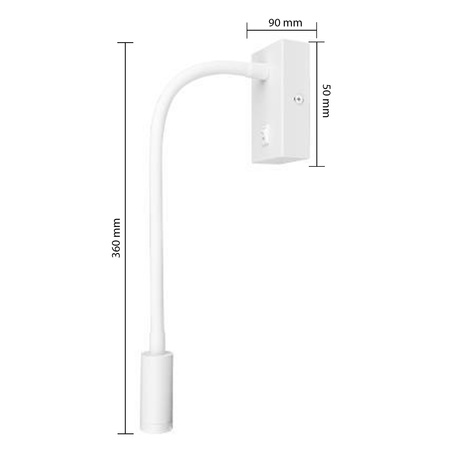 LED nástěnná lampa Flexibilní nástěnná lampa na čtení LEO 3W 4000K bílá