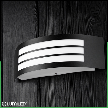 Zahradní nástěnná lampa E27, IP44 Černá FREESIA LUMILED