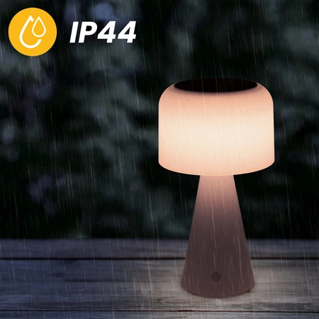 Solární zahradní LED stojací stolní lampa USB-C s možností stmívání ve 3 barvách