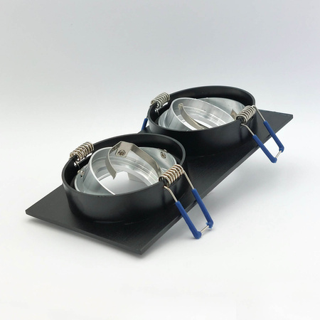 Zapuštěné halogenové bodové svítidlo GU10 černé dvojité Kobi