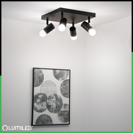 Stropní svítidlo Plafond SPOT TUBA Reflektor Halogenové svítidlo 4x E27 GLASA LUMILED