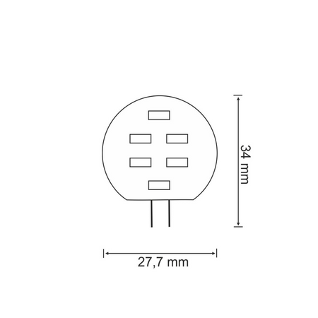 LED žárovka G4 1,5W 120lm 6400K Cold 12V Flat Sanico Goldlux