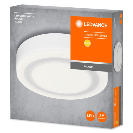 Přisazená LED panelová stropní lampa CLICK WHITE 16W 750lm 3000K Teplá bílá 20cm LEDVANCE