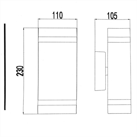 Dvojité Masterled HANA LED fasádní zahradní nástěnné svítidlo 2x GU10 ALUMINIUM šedé IP54