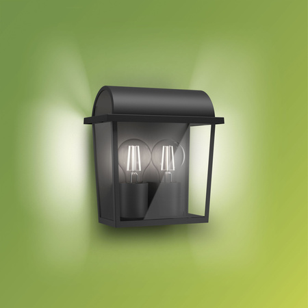 Zahradní lampa LED nástěnná lampa HARVEST myGarden 2xE27 IP44 Lucerna černá PHILIPS