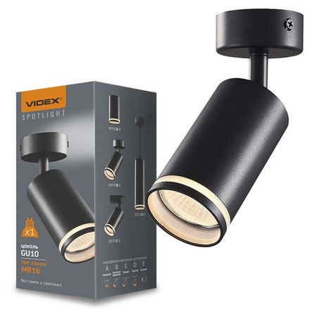 Stropní nástěnné svítidlo Nástěnné svítidlo GU10 černé Videx