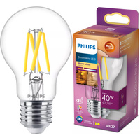 LED žárovka E27 A60 3.4W = 40W 470lm 2700 Teplá bílá Filament PHILIPS Stmívatelné