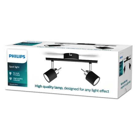 Stropní svítidlo MERANTI 2x GU10 Nástěnný reflektor Pohyblivý černý PHILIPS