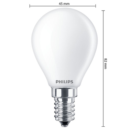 LED žárovka E14 BALL 4.3W = 40W 470lm 2700K Teplá bílá PHILIPS