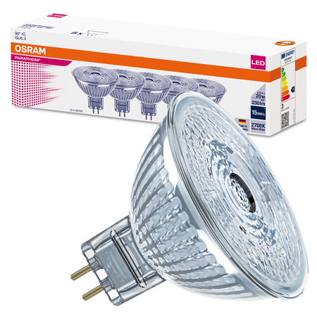 LED žárovka MR16 reflektor GU5.3 2,6W = 20W 230lm 2700K teplá bílá 36° PARATHOM Osram