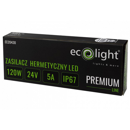LED napájecí zdroj IP67 120W 24V Premium Ecolight