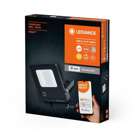Inteligentní LED reflektor 50W 3000lm 3000K Warm RGBW Dimmable Black SMART+ WiFi Multicolor Ledvance