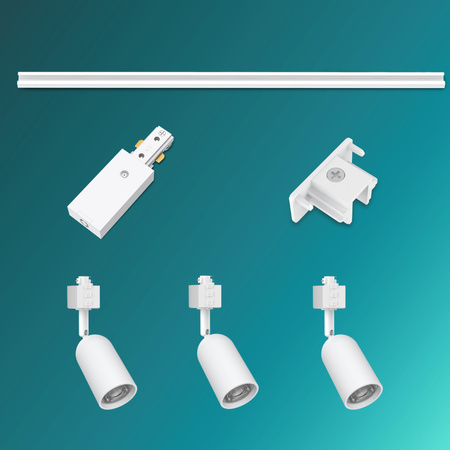 Sada závěsných světel pro autobusy 1m + 3x LED GU10 jednofázová bílá EasyLink Shea Philips