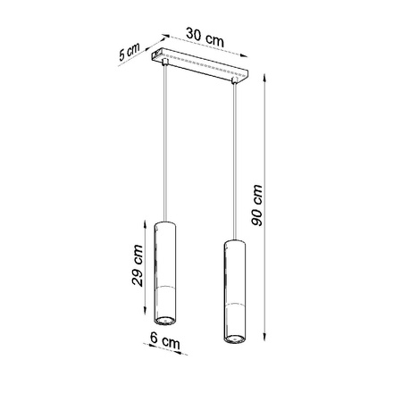 LOOPEZ LED závěsné stropní svítidlo 2xGU10 černá měď SOLLUX