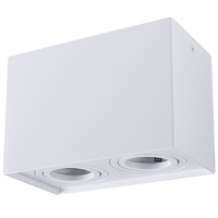 Přisazené stropní svítidlo Hadar Q2 2xGU10. pohyblivé. obdélníkové. bílé