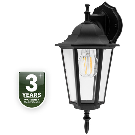 Zahradní nástěnná lampa lucerna E27, Černá BELLIS LUMILED