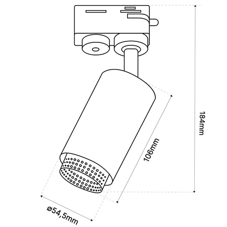 GU10 Busbar Reflector Black ELIGIS jednofázové světlo pro přípojnice LUMILED