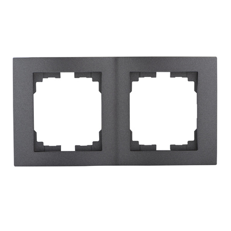 Vertikální dvojitý rámeček pro zásuvku Grafit LOGI Kanlux