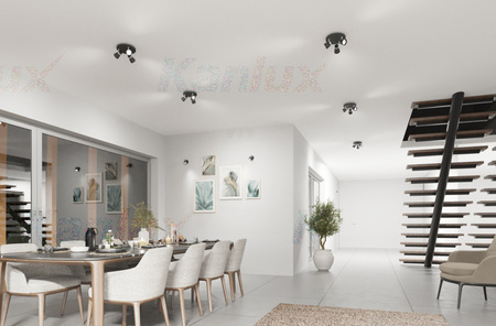 LED GU10 nastavitelné reflektorové stropní svítidlo černé Enali Kanlux