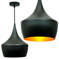 Lustrová závěsná stropní lampa IL MIO MODERN P-306B E27 černá a zlatá - GOLDLUX (Polux)