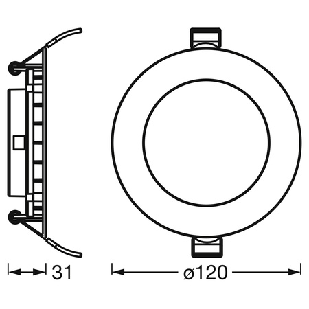 3x LED vestavné svítidlo 8W 550lm 3000K Teplá bílá stropní svítidlo 12cm LED SPOT LEDVANCE