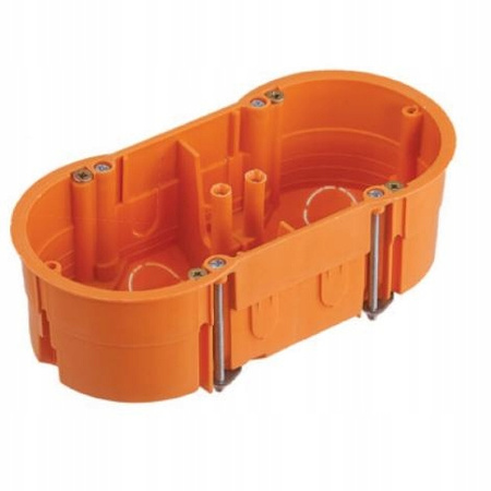 Hluboká elektroinstalační krabice pro sádrokartonové desky 2x60 se šrouby PAWBOL