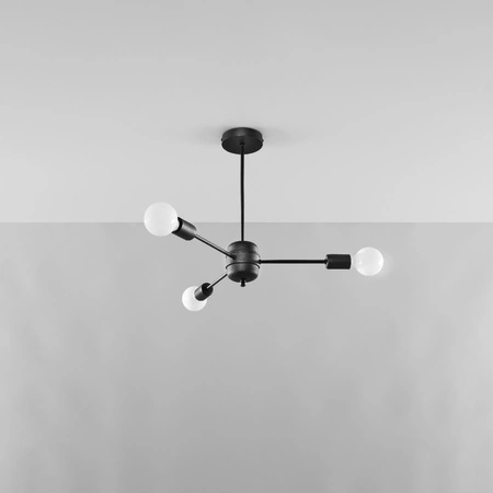 LED závěsné stropní svítidlo LANGO 3xE27 lustr Černá SOLLUX