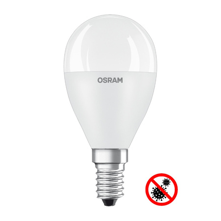 E14 P45 LED žárovka 5.5W = 40W 470lm 6500K Studená bílá 200° OSRAM ANTIBAKTER.