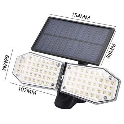 Solární Relektor Lampa 78x LED 15W 450lm Senzor studeného pohybu IP65