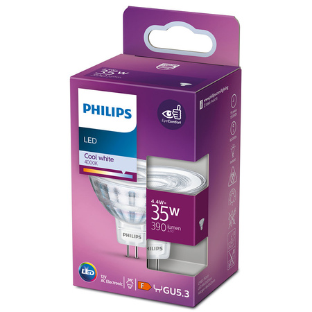 LED žárovka GU5.3 MR16 4.4W = 35W 390lm 4000K neutrální bílá 36° 12V PHILIPS