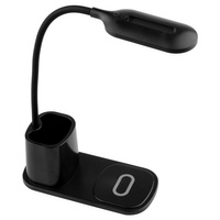 LED noční stolní lampa 3W 3000K - 6000K USB Touch s QI nabíječkou NINA