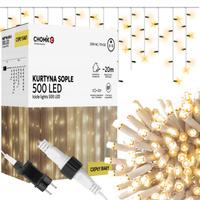 Vnitřní/venkovní světelná opona SOPLE 500LED teplá bílá 3+20m