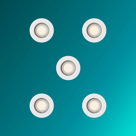 5x LED GU10 zapuštěná pod omítku pevná hliníková kulatá bílá Peridot Philips