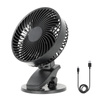 Stolní ventilátor s klipem Přenosný dobíjecí USB-C černý Viento Windstar Kobi