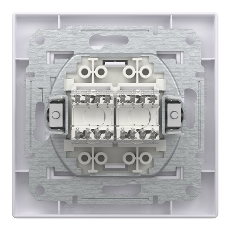 Počítačová zásuvka 2x RJ45 Cat. 6 UTP s rámem Bílá SCHNEIDER ASFORA