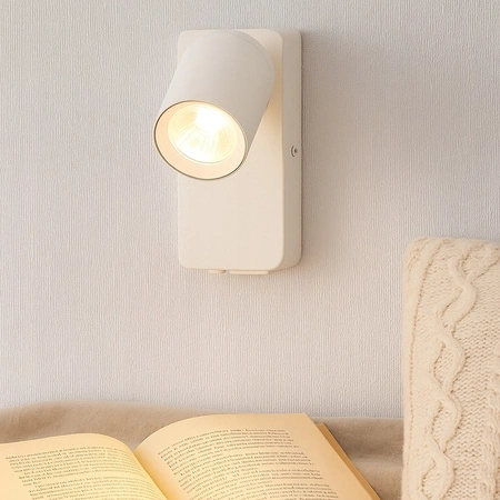 Nástěnná povrchová lampa na čtení GU10 USB bílá matná Timo Masterled
