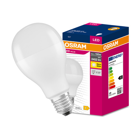 E27 A68 LED žárovka 19W = 150W 2452lm 3000K Teplá bílá 200° OSRAM HODNOTA