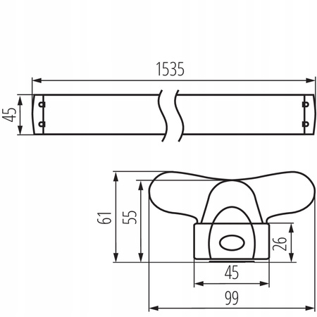Lineární LED průmyslová lampa 150cm 2x T8 G13 KANLUX