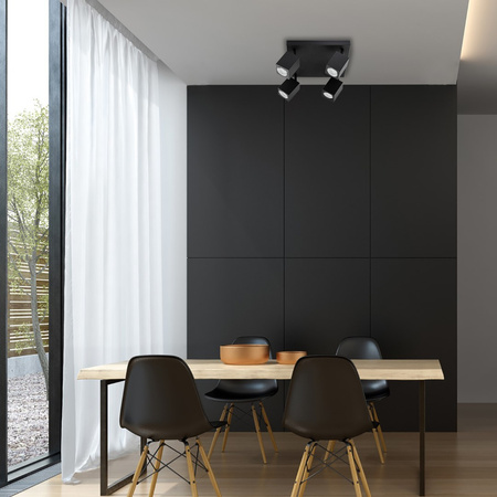 Reflektorové stropní svítidlo 4xGU10 QUANTUS Black