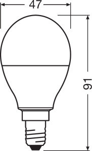 LED žárovka P47 Ball E14 4,9W = 40W 470lm 2700K RGBW 200° stmívatelná Pilot Retrofit Filament Osram