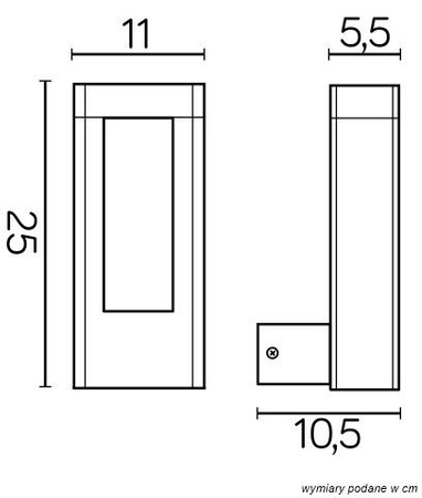 Venkovní zahradní fasádní lampa NÁSTĚNNÁ LAMPA LED Evo GL15404 8W 560lm 4000K Neutrální bila Su-Ma