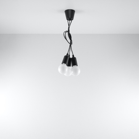 DIEGO LED závěsné stropní svítidlo 3xE27 závěsné černé SOLLUX