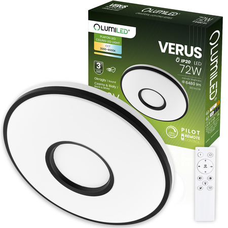 Plafond LED povrchová montáž VERUS 72W CCT White Round 50cm + LUMILED PILOT